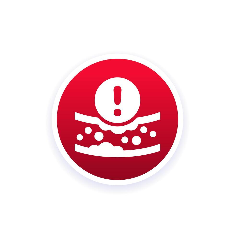 high cholesterol icon with an artery, vector