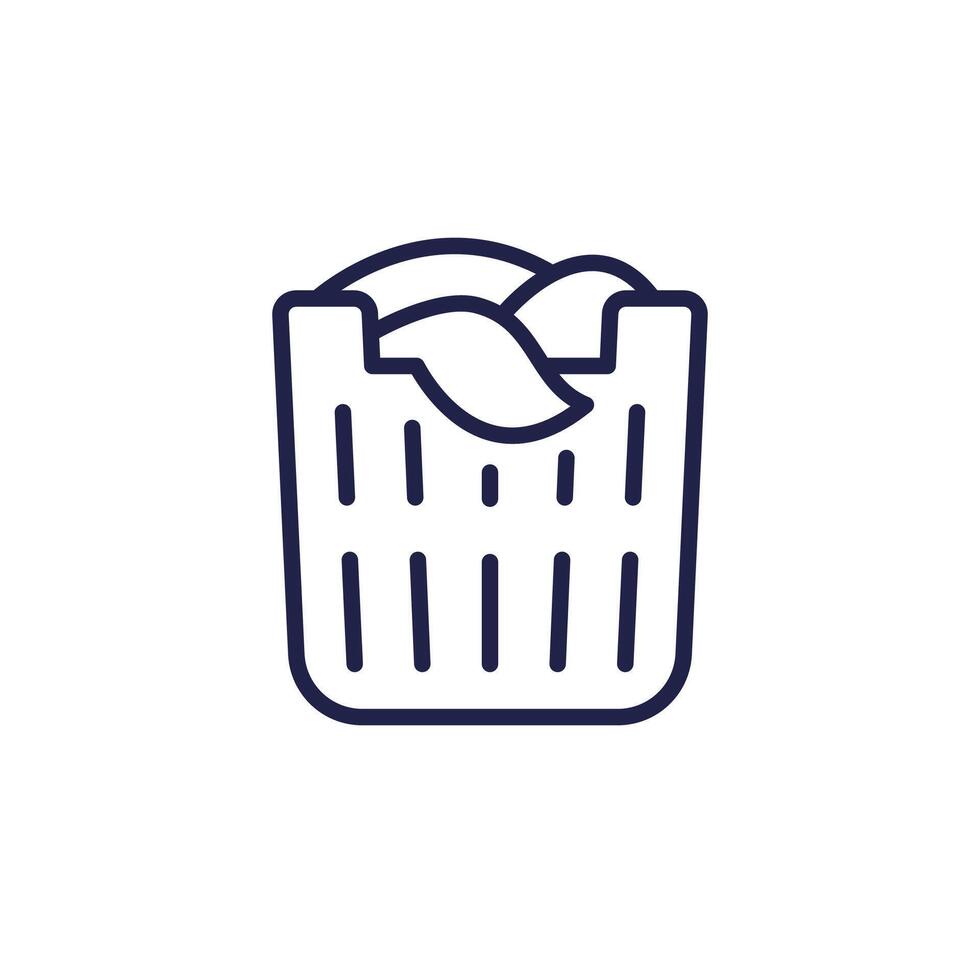 Laundry basket line icon on white vector