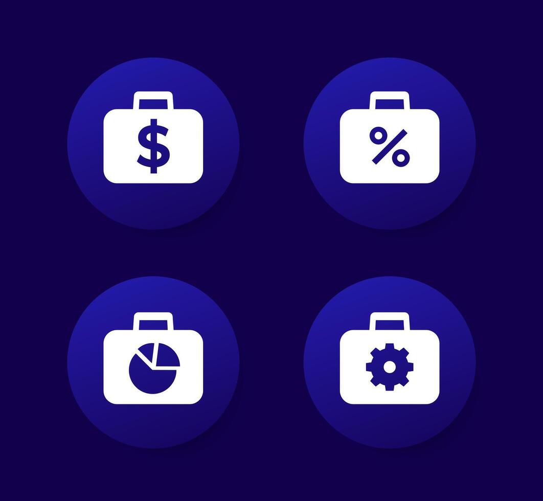 financial portfolio icons, investment and financing concept vector