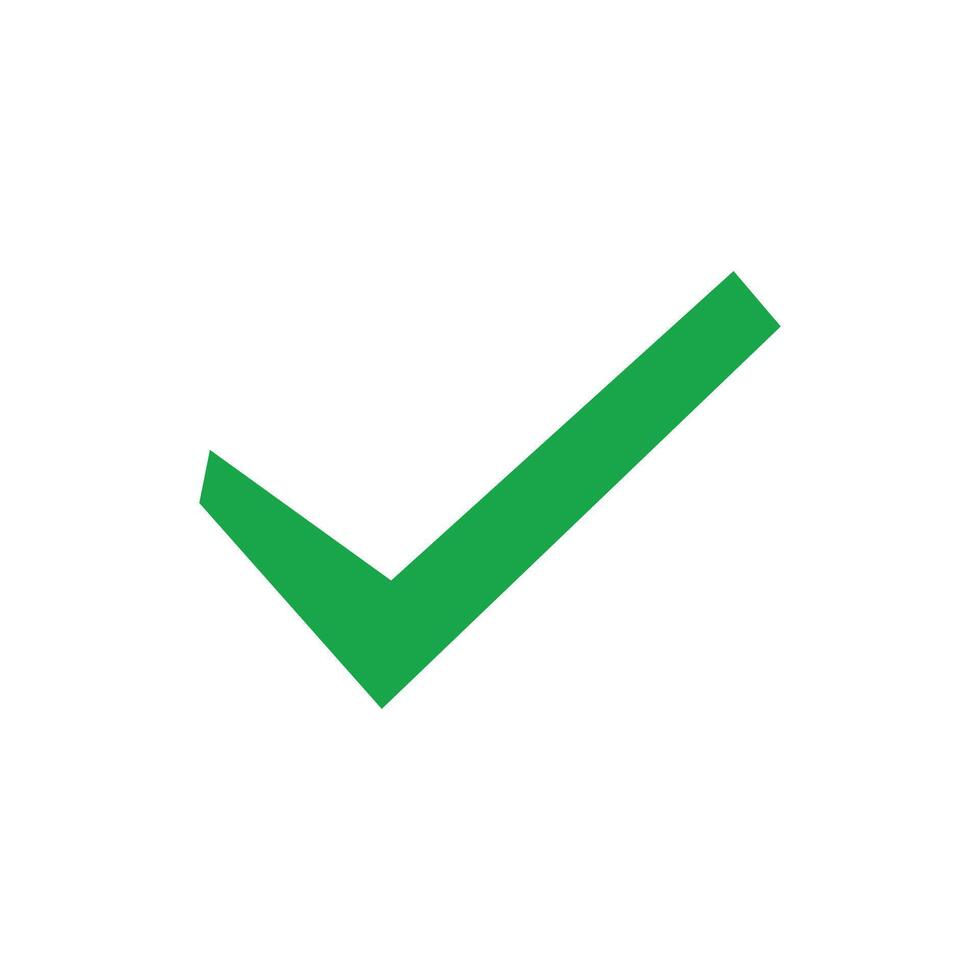 Green check mark icon. Tick symbol in green color. vector