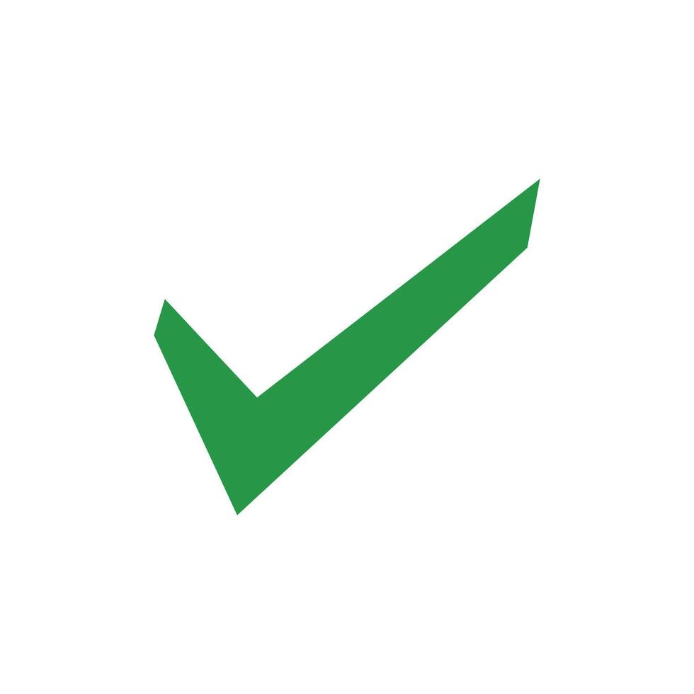 Green check mark icon. vector