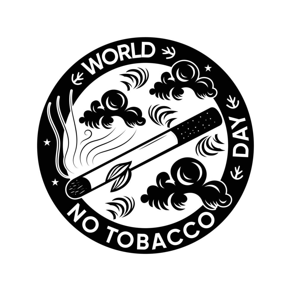 World No Tobacco Day Silhouette Design vector