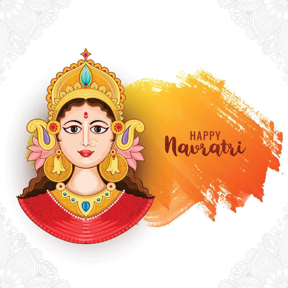Beautiful face of goddess durga for happy navratri festival vector