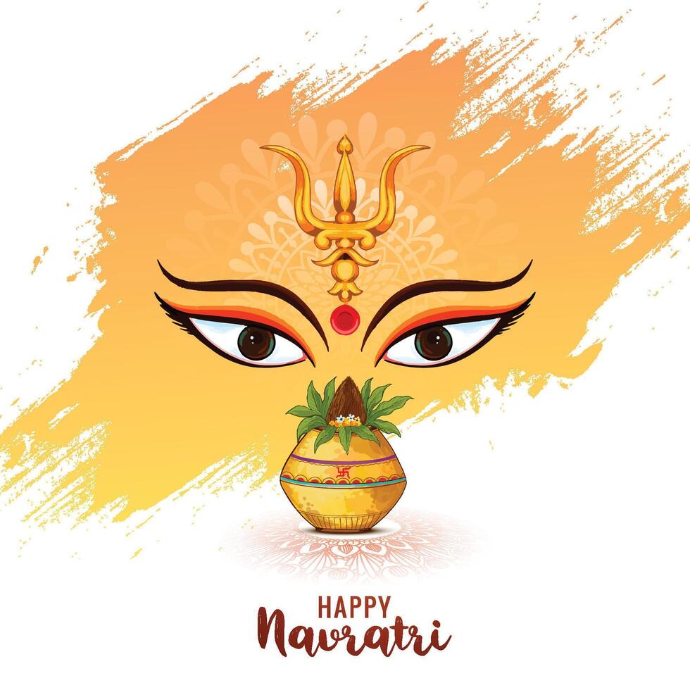 Happy navratri is a hindu festival celebration card vector