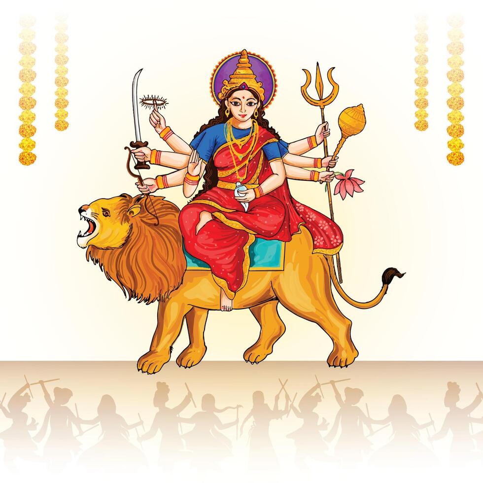 illustration of happy navratri poster background vector