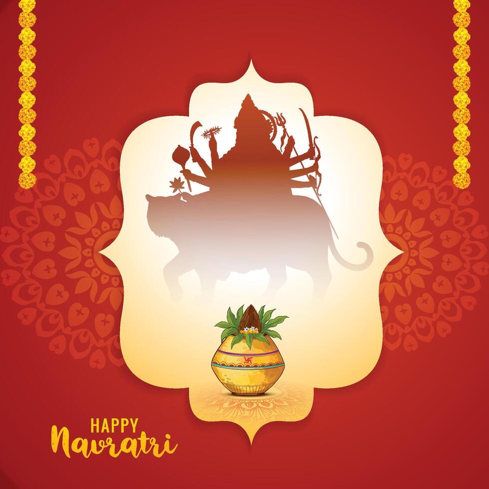 Happy navratri is a hindu festival celebration holiday design vector