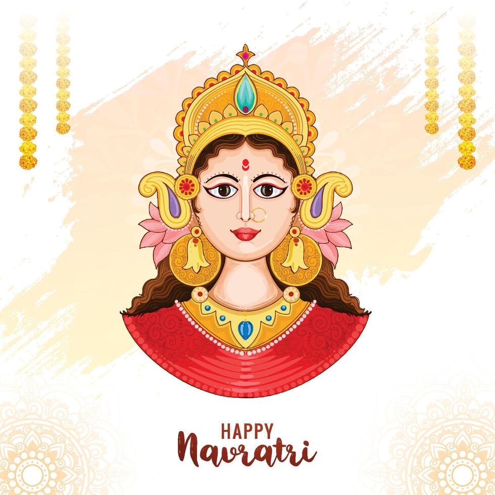 Illustration of goddess happy navratri celebration design vector