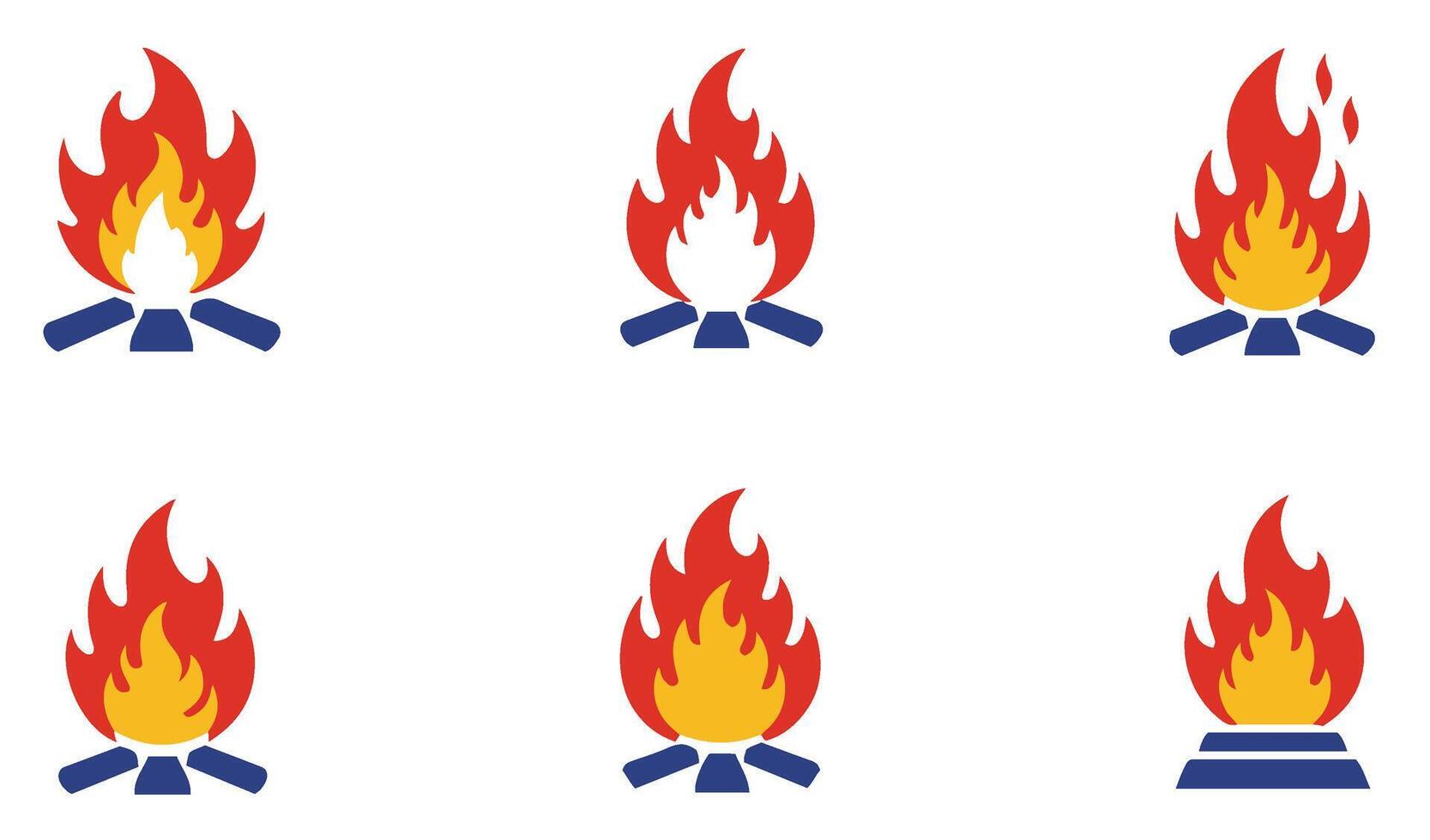 Abstract Symbol Flame Fire Logo Set with Bold and Vibrant Colors vector