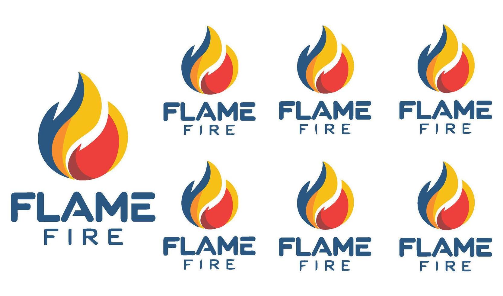Clean and Striking Symbol Flame Fire Logo Set for Marketing and Advertising vector
