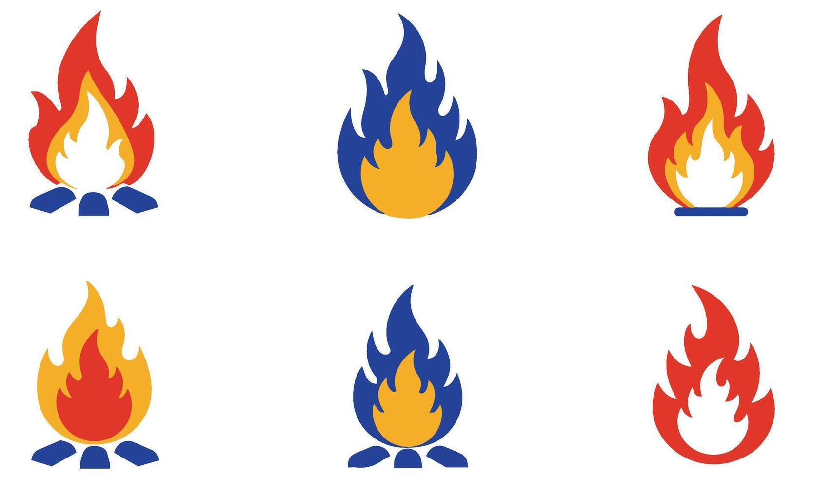 Customizable Symbol Flame Fire Logo Set for Business and Creative Use vector