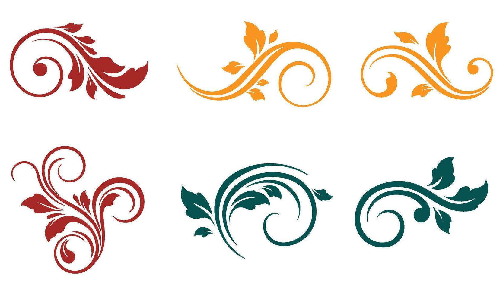Timeless Summer Leaf Floral Swirl Ornaments Logo with Classic and Retro Aesthetic Featuring Ornamental Elements for Stylish Creations vector