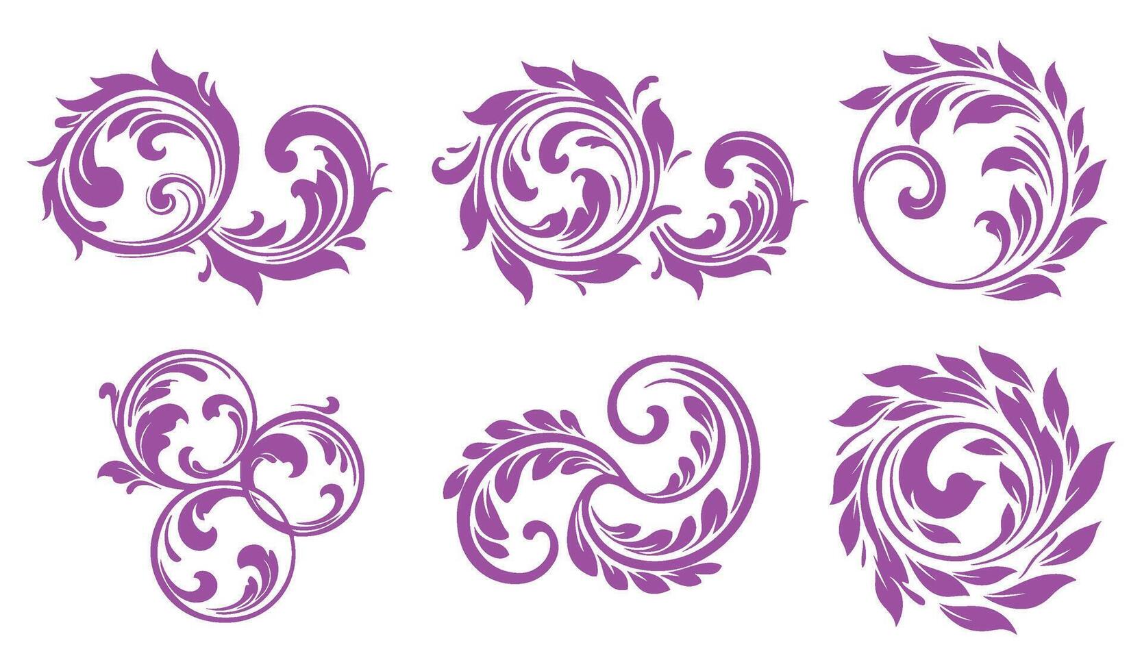 Classic Art Inspired Summer Leaf Floral Swirl Ornaments Logo Showcasing Timeless Botanical Designs for Elegant Logo Creations vector