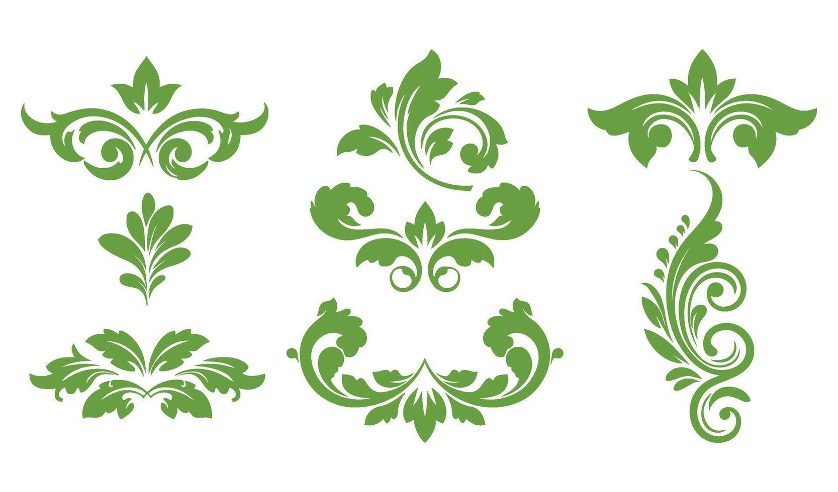 Graceful Summer Leaf Floral Swirl Ornaments Logo with Beautiful Flourish Scroll and Botanical Art for Vintage and Timeless Creations vector