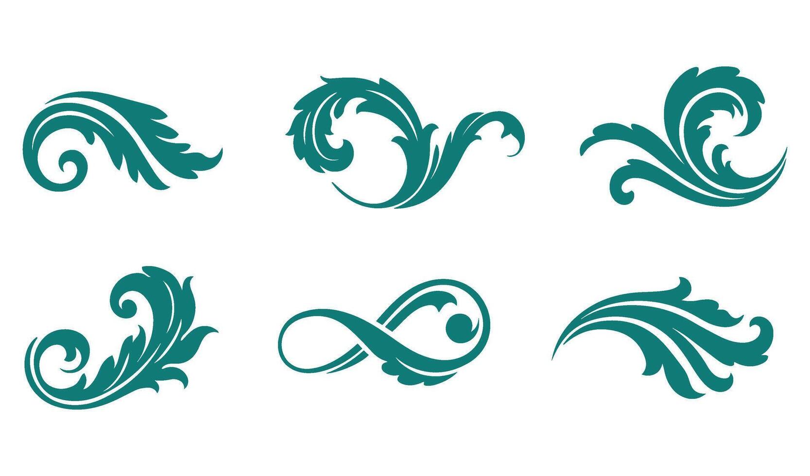 Classic and Decorative Summer Leaf Floral Swirl Ornaments Logo Incorporating Flourishing Scroll and Botanical Motifs for Retro Branding vector