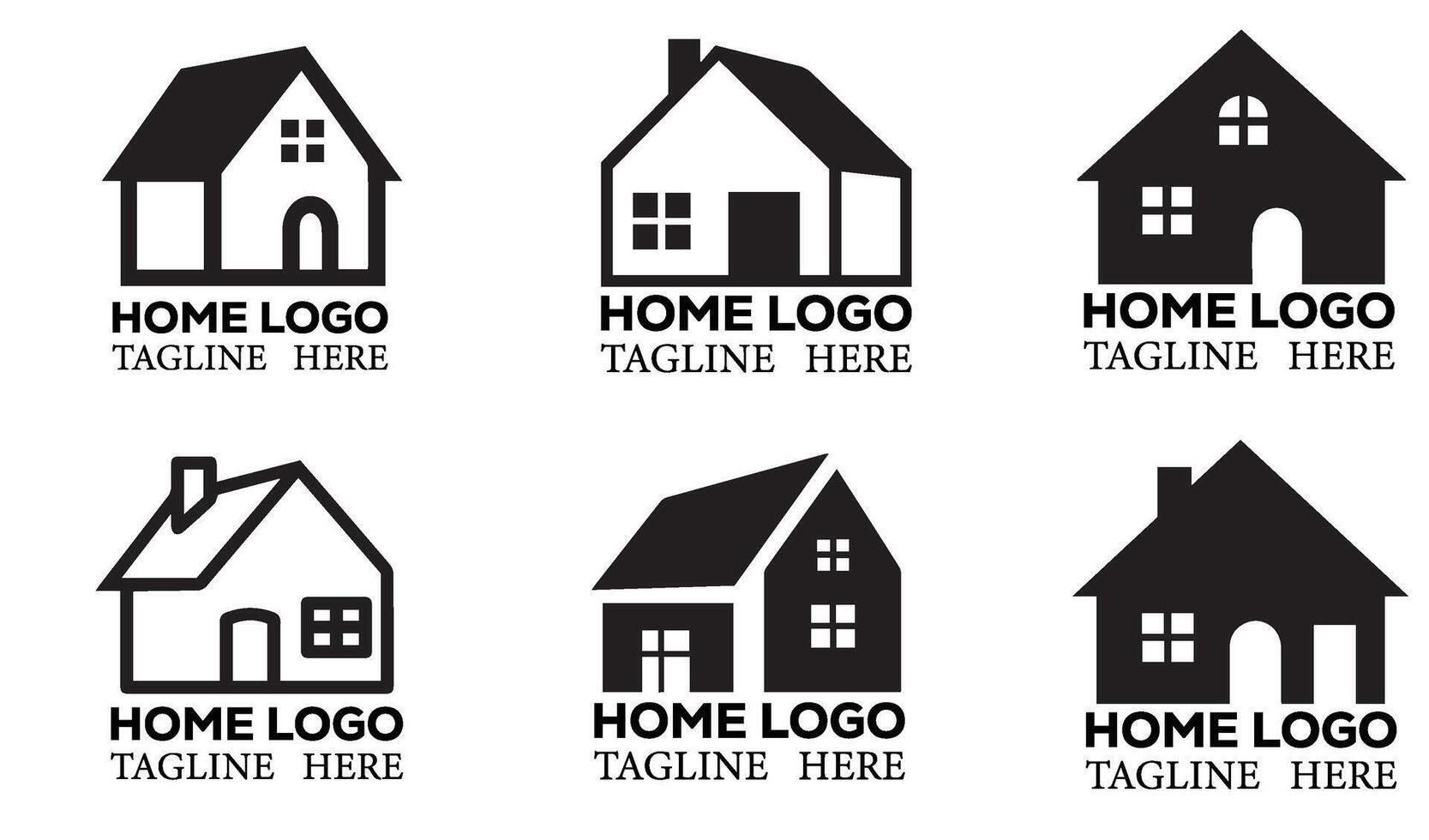 Creative Circle Real Estate Home Logo Icon Symbol Set with Stylish and Innovative Home and Building Icons for a Strong Visual Identity in Real Estate vector