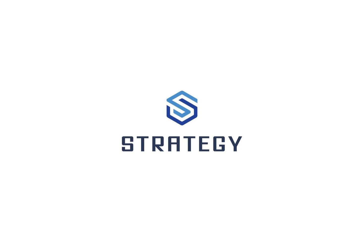 Letter S line art technological hexagonal logo vector