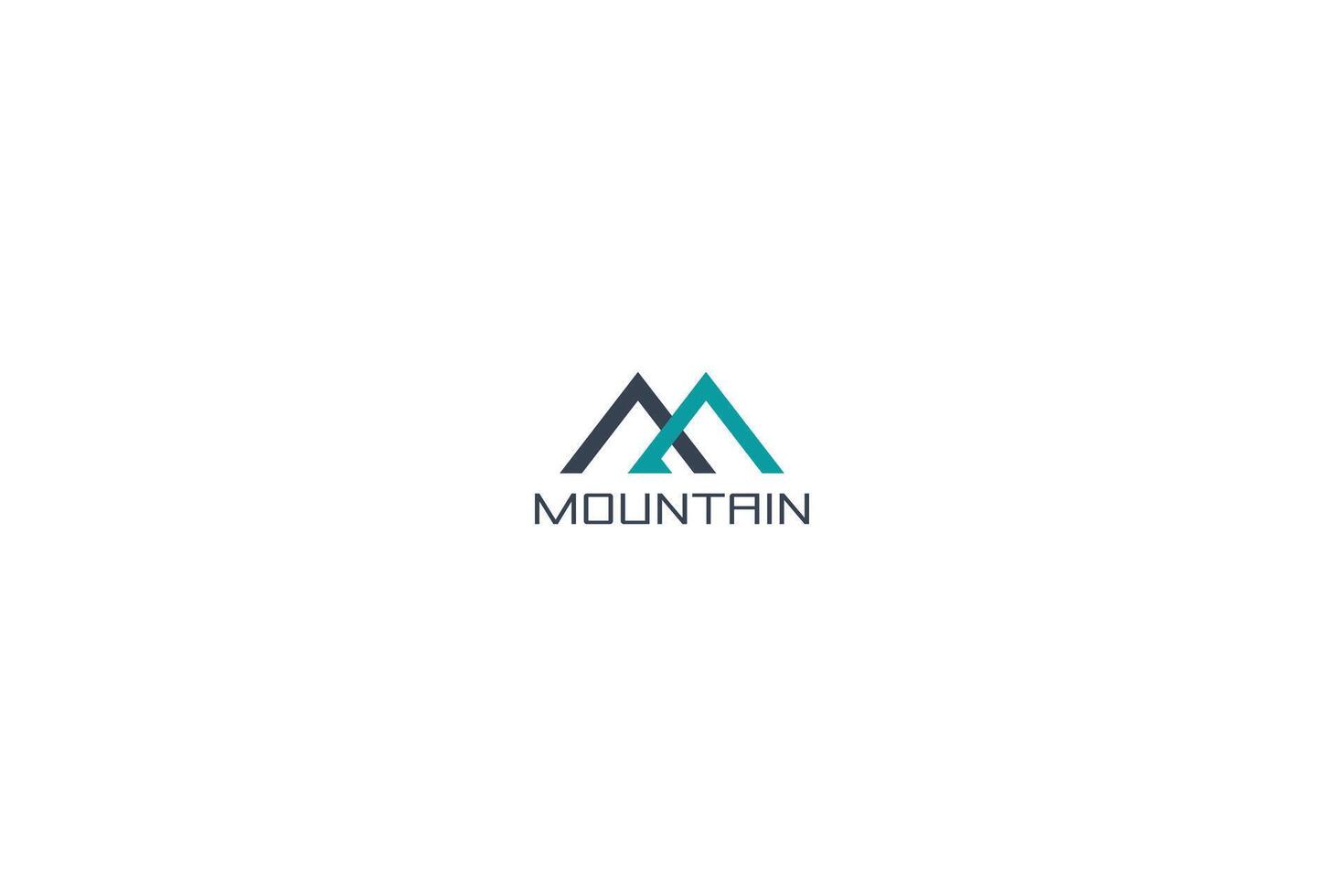 Letter M simple modern hill logo vector