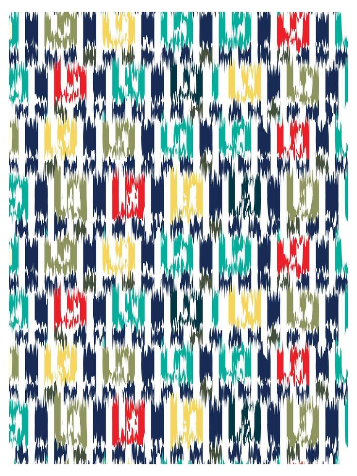 Abstract pattern with jagged, colorful stripes in red, yellow, green, and blue on a white background. vector