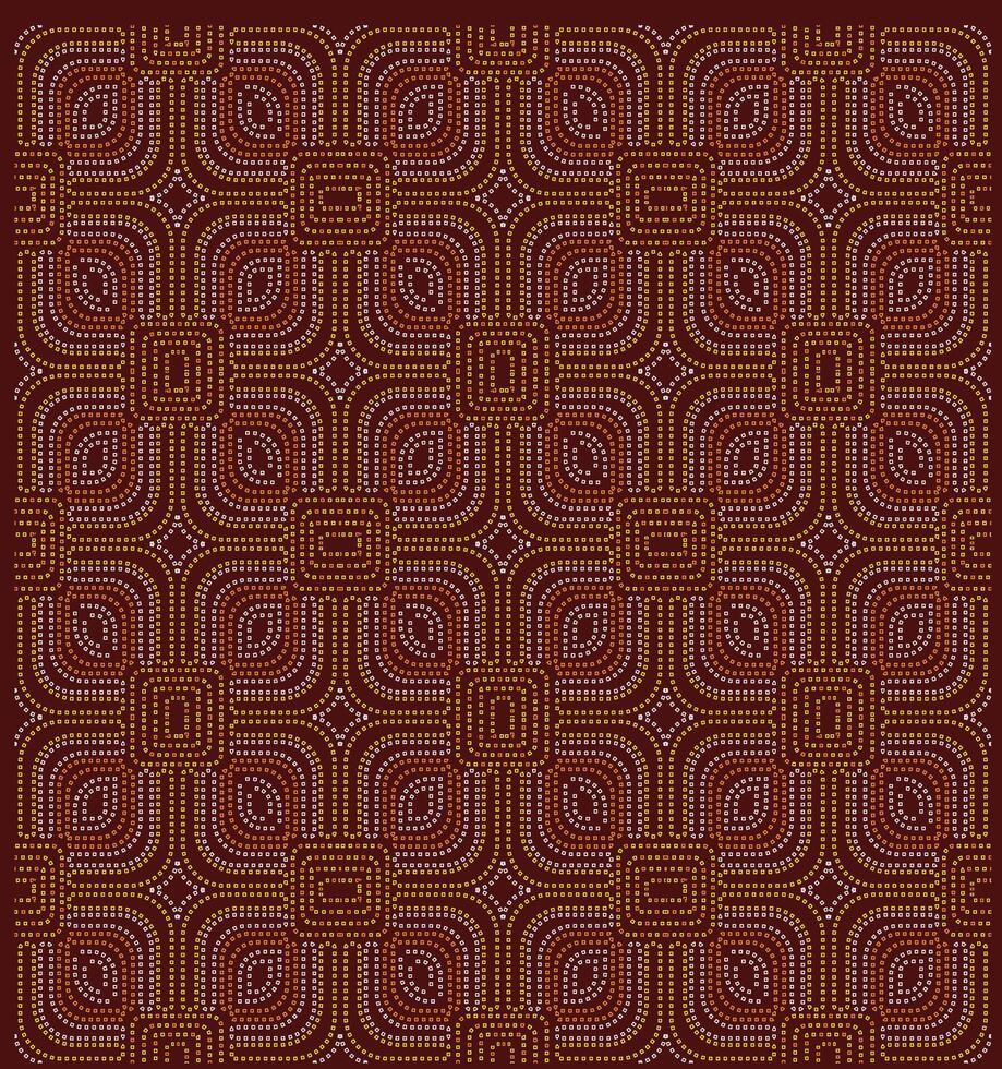 Geometric pattern featuring interwoven lines and shapes in gold and white on a deep red background, creating a vibrant, textured design. vector