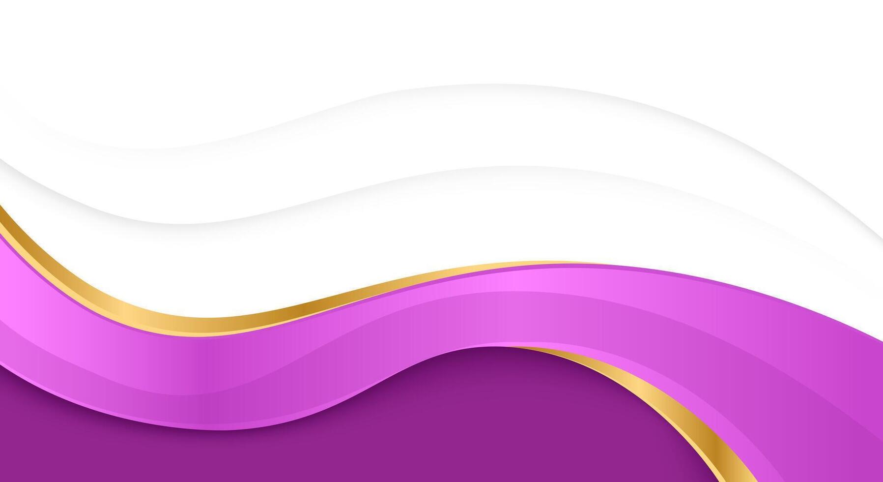 Purple and golden wave business banner background vector
