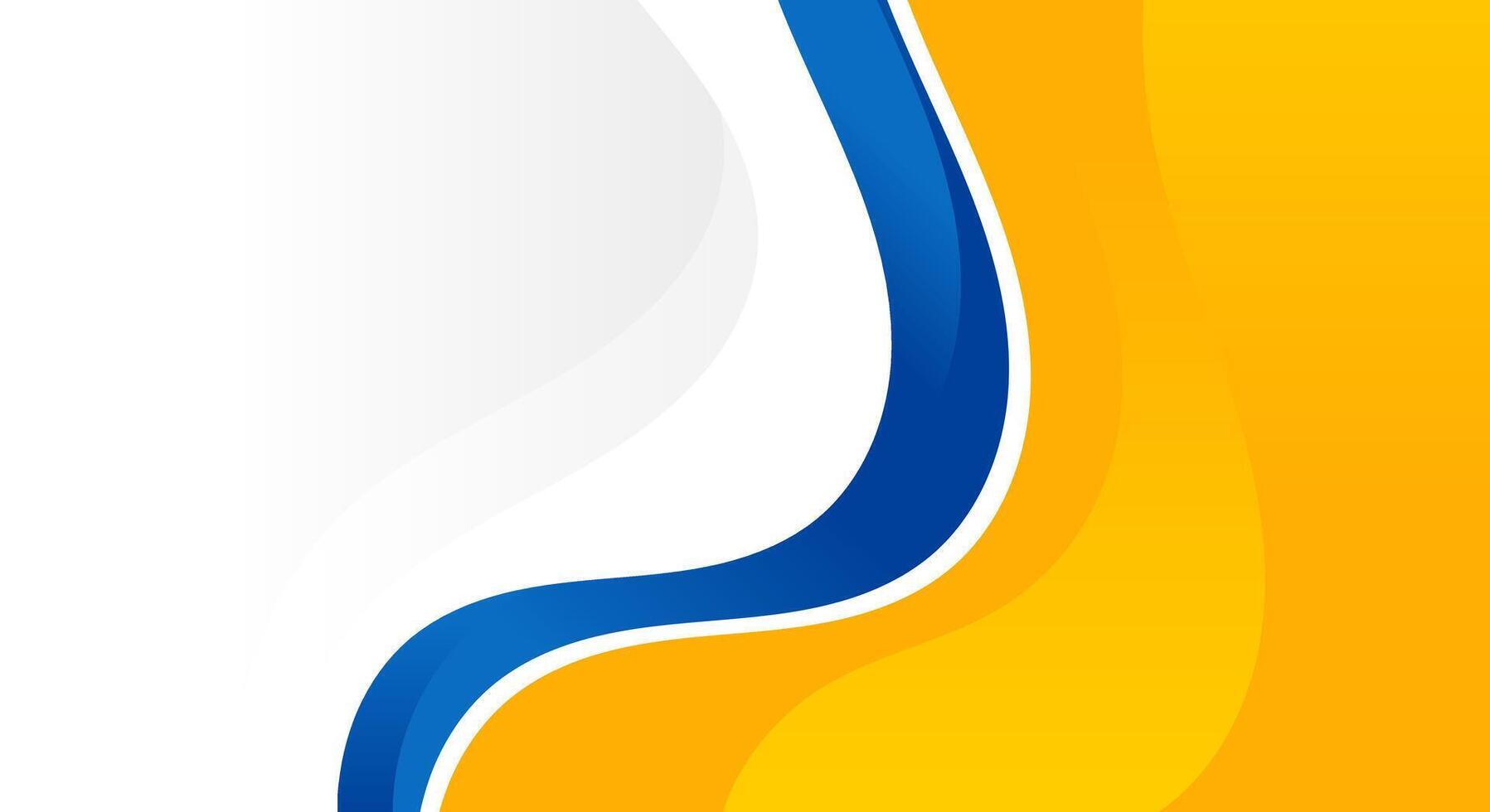 Abstract wavy blue and yellow banner background vector