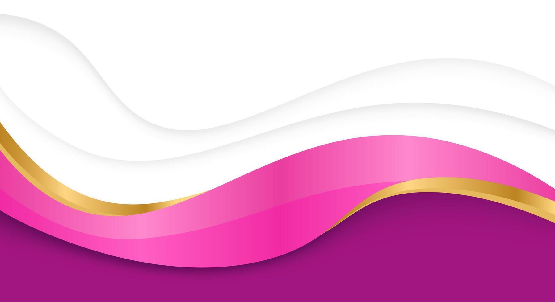 Pink and golden wave business banner background vector
