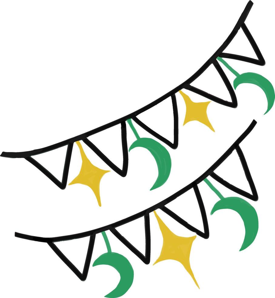 Festive ramadan banner with stars and crescent moon decorations for celebrations and parties vector