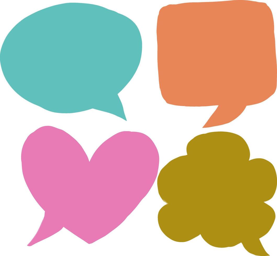 four different speech bubbles with different shapes vector