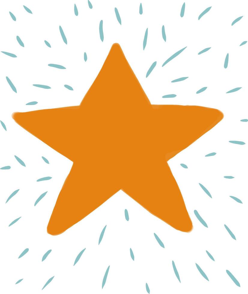an orange star with a blue background vector