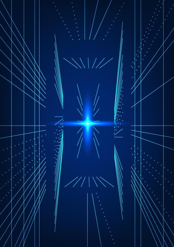 Metaverse technology background. Lines arranged together with supporting elements, representing the entry into the virtual world, where VR glasses are used to log in. vector