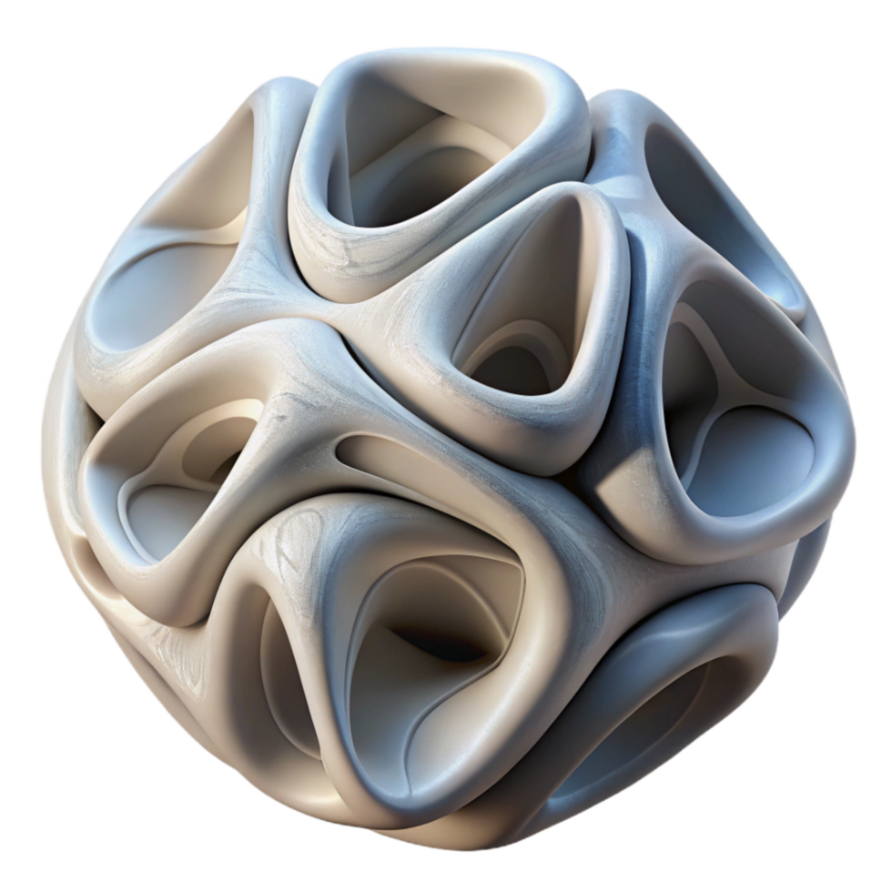 dramatic rustic Abstract 3d Printed Sculpture Transparent Background exclusive png