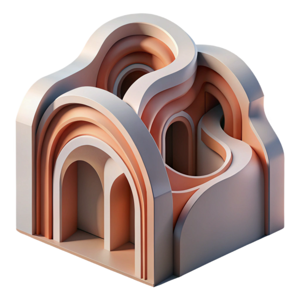 magnificent abstract Abstract Architecture Cutout with Curved Lines high quality png