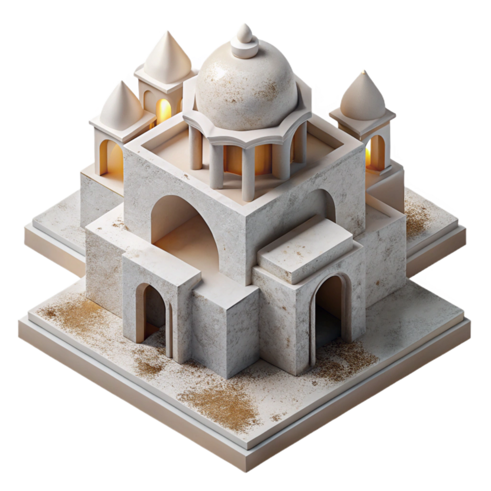 stunning traditional Abstract Architectural Model White Background Isolated exclusive png