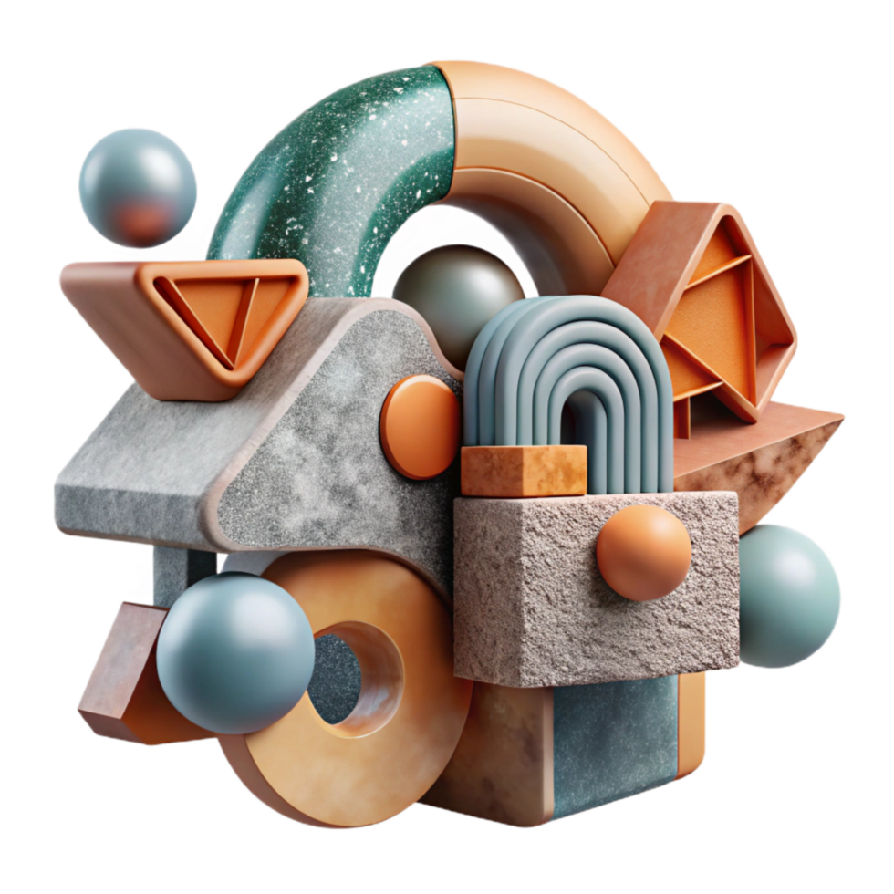 magnificent minimalist Abstract Art Composition Created with Ai Assistance Cutout genuine png