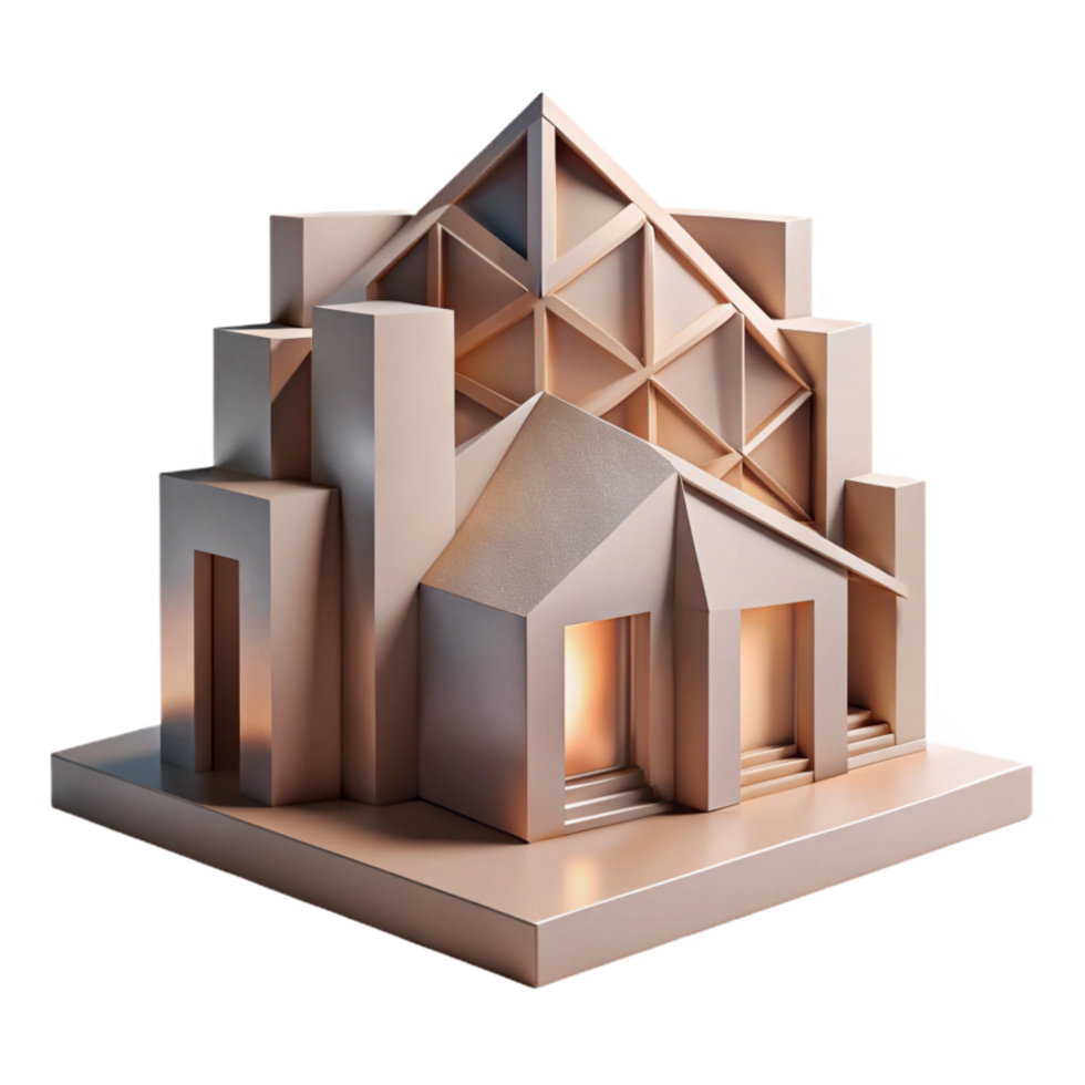 serene traditional Abstract Building Cutout with Modern Architecture high resolution png