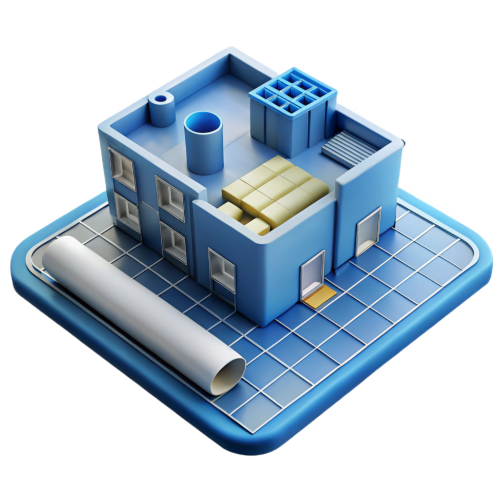 extraordinary artistic Abstract Building Blueprint Plan Isolated exclusive png