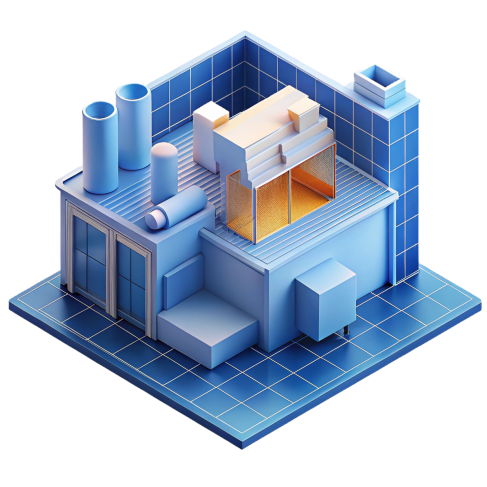 impressive rustic Abstract Building Blueprint Design Isolated 4K png