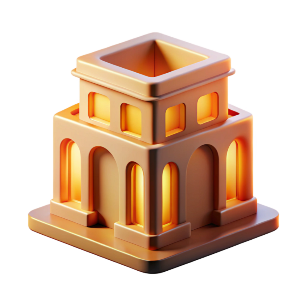 wonderful rustic Abstract Building Form Warm Lighting Isolated genuine png