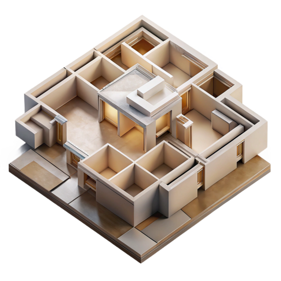 dramatic artistic Abstract Building Floor Plan Isolated detailed png