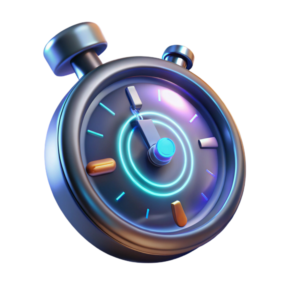 wonderful creative Abstract Chronometer Glowing Lines Transparent Background 4K png