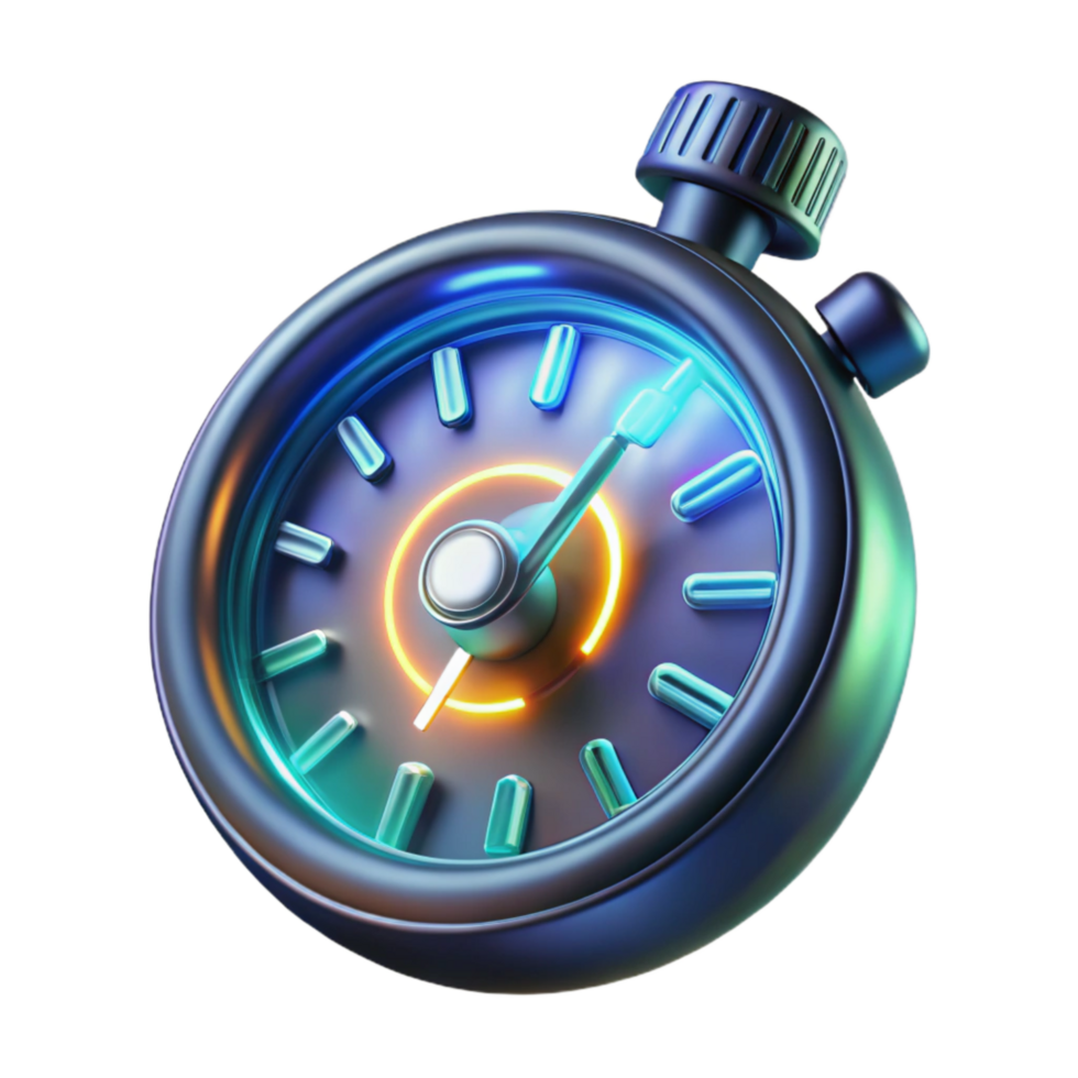 elegant artistic Abstract Chronometer Glowing Lines Transparent Background 4K png