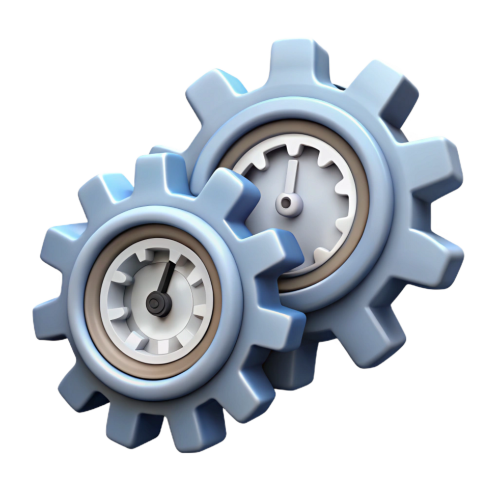 beautiful modern Abstract Clock Gears Interlocking Isolated detailed png