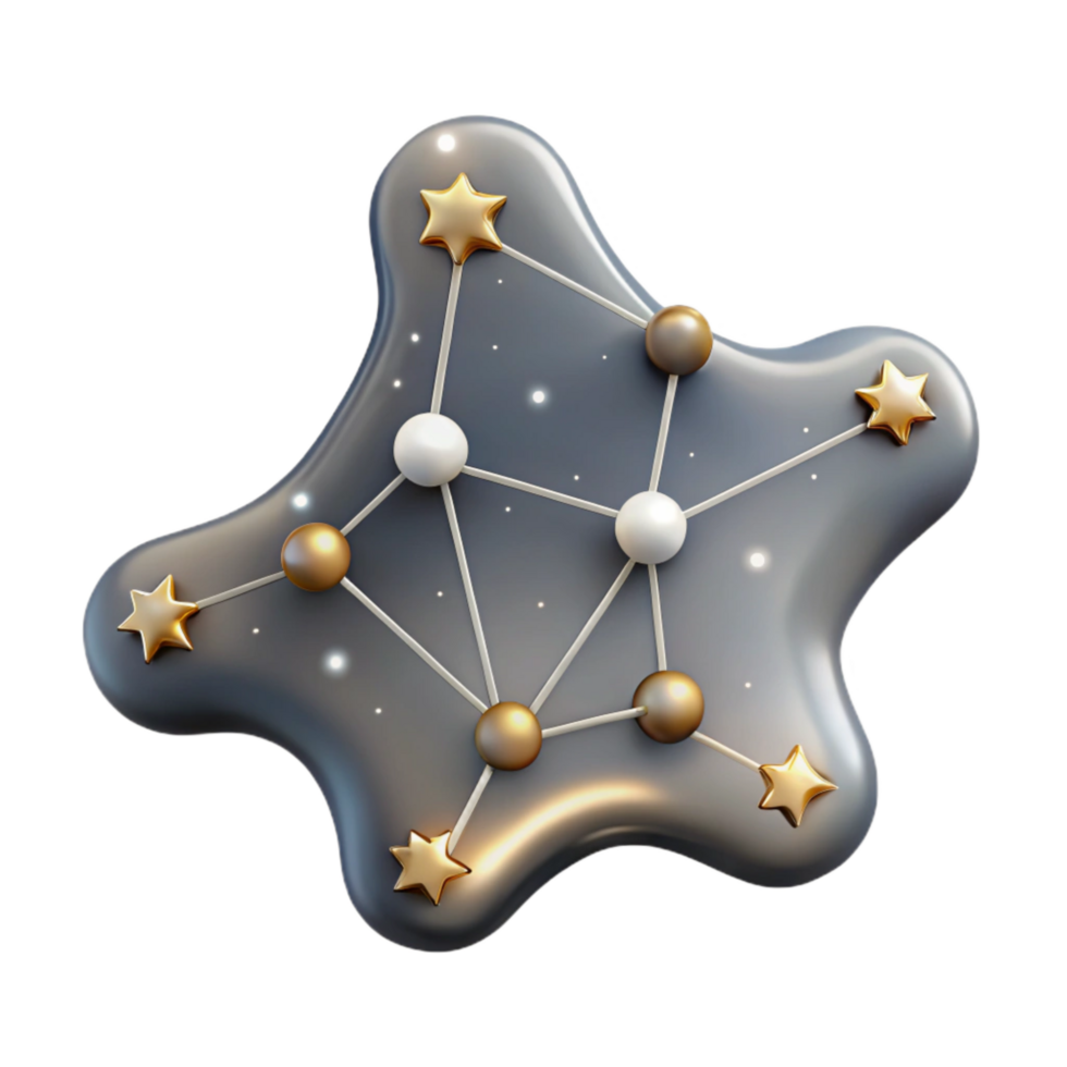 serene classic Abstract Constellation Cutout with Sparkling Stars professional png