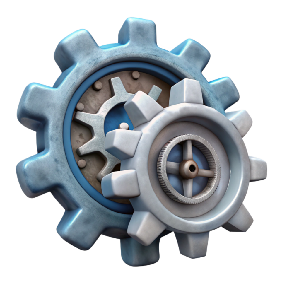 dramatic minimalist Abstract Clock Gears Interlocking Isolated authentic png