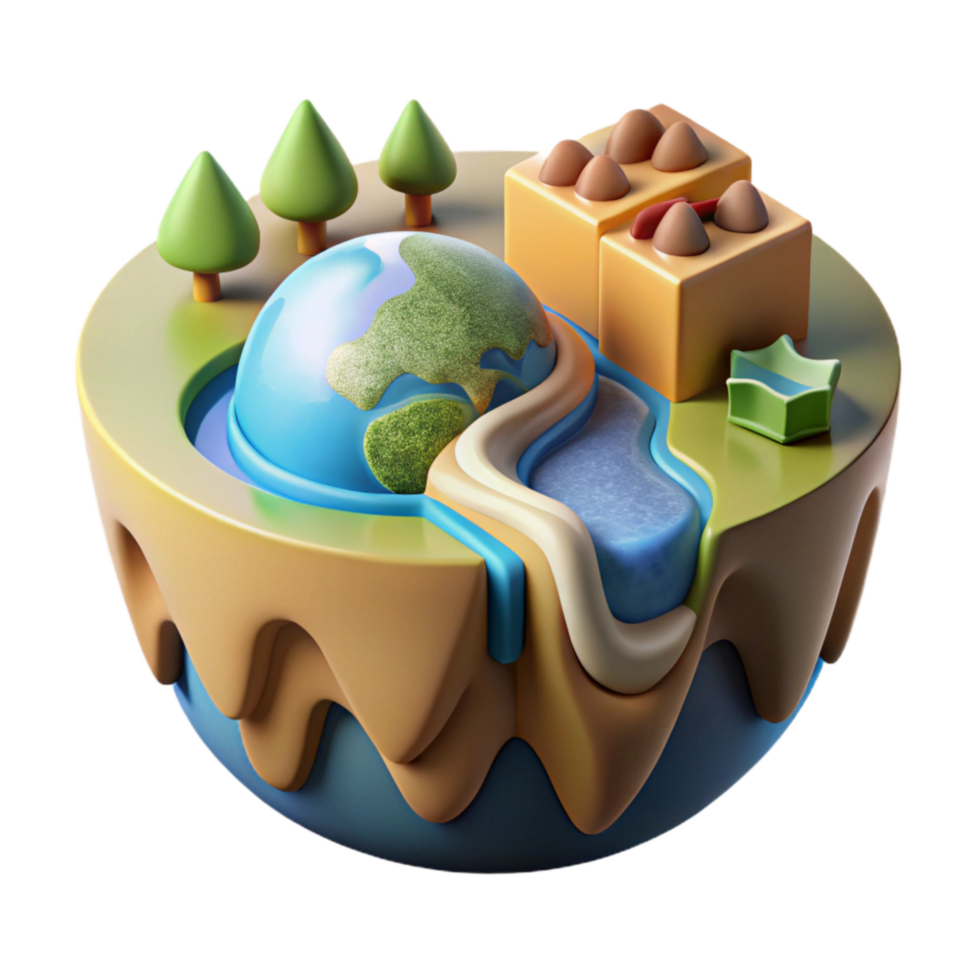 dramatic rustic Abstract Data Flow Representing Terraforming Process Cutout high resolution png