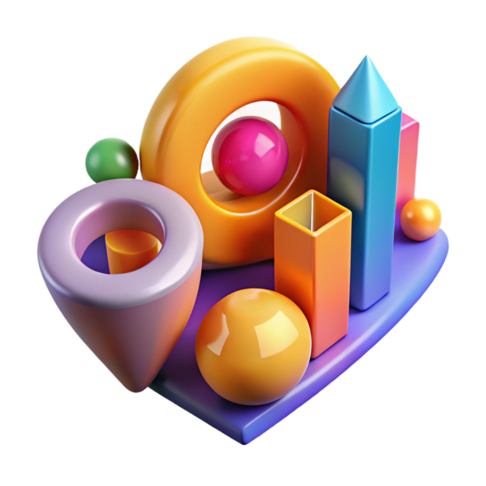 stunning creative Abstract Data Points Isolated with Vibrant Colors 4K png