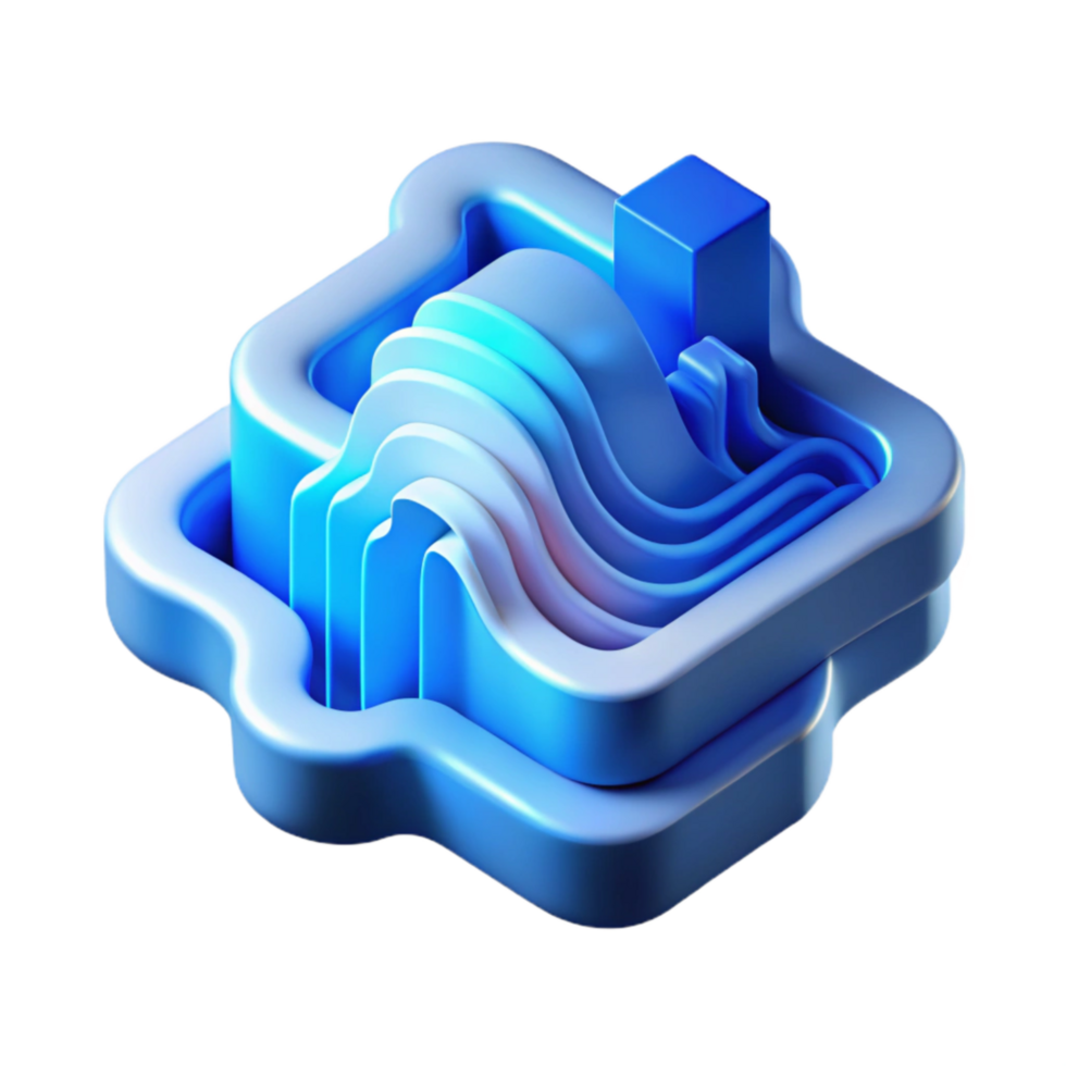 magnificent creative Abstract Data Stream Cutout with Blue Glow Effect premium png