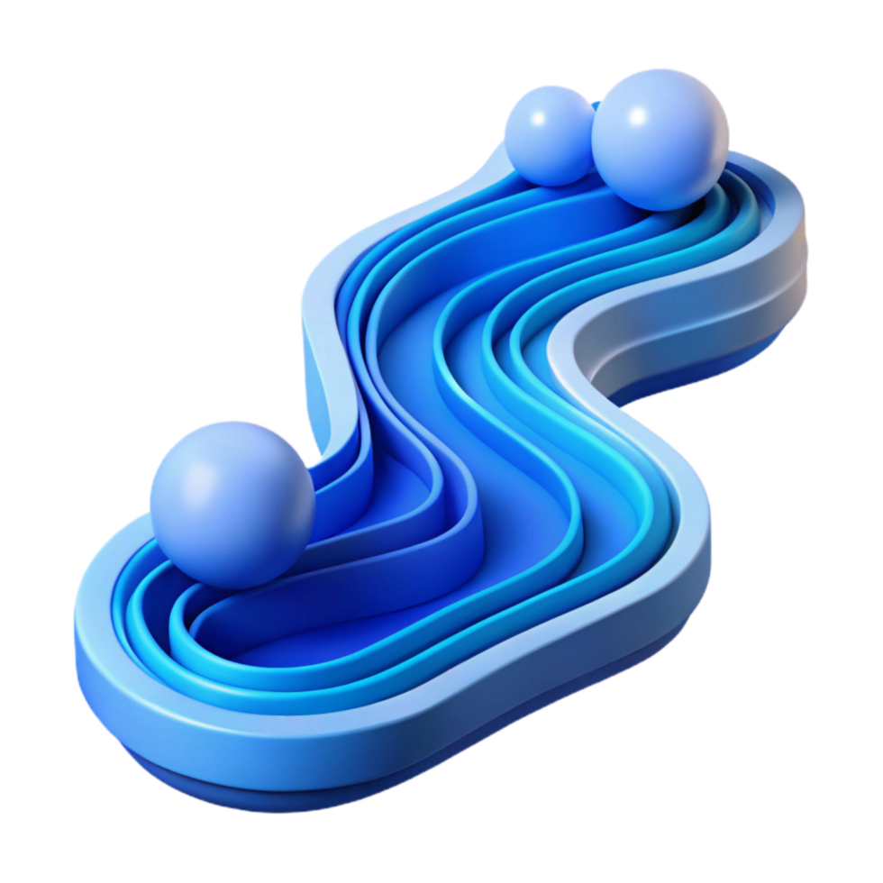 vibrant classic Abstract Data Stream Flowing Through Landscape Isolated authentic png