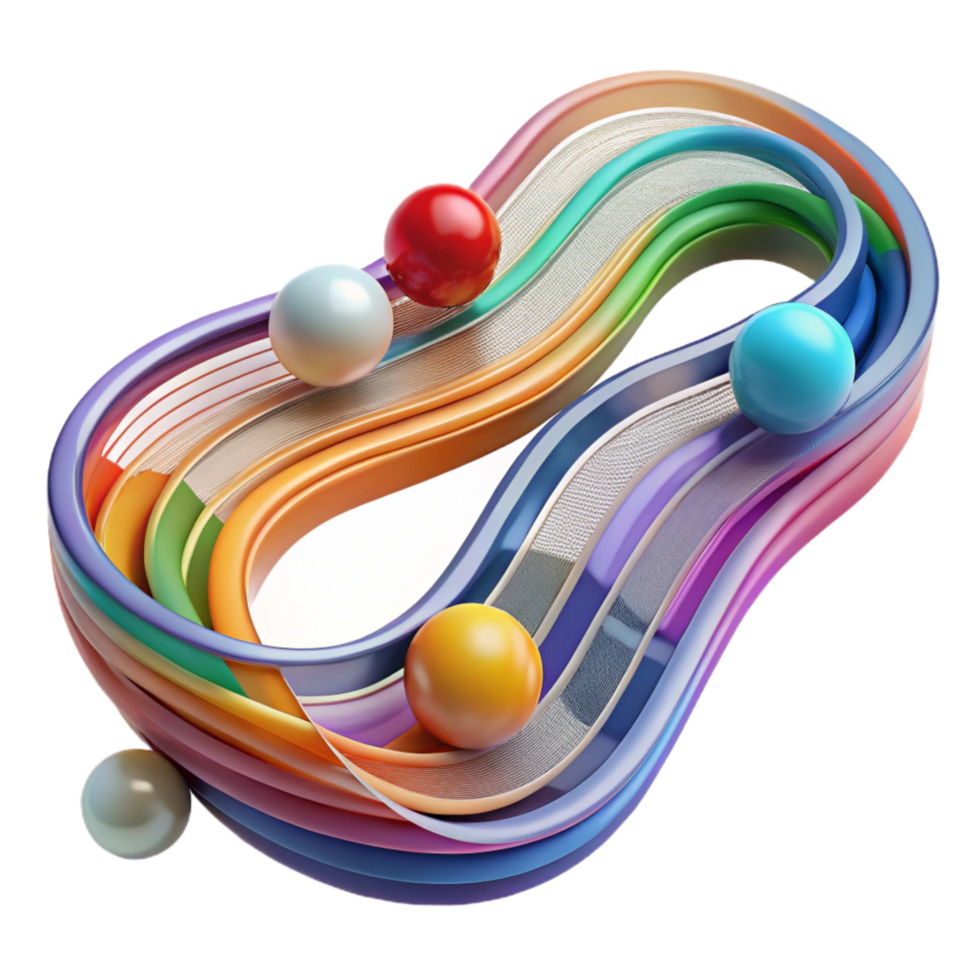 magnificent artistic Abstract Data Stream Colorful Lines Transparent Background premium png