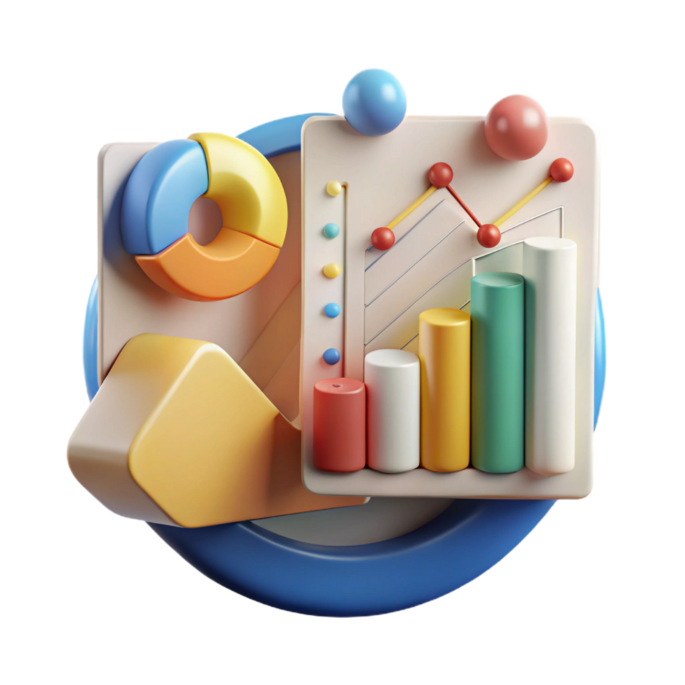 elegant creative Abstract Data Visualization Chart and Graph Isolated original png